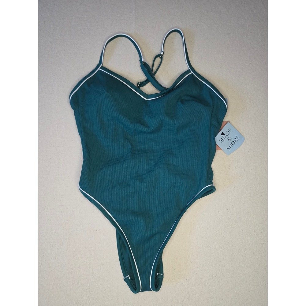 Shade & Shore One Piece‎ Swimsuit Green Small NWT